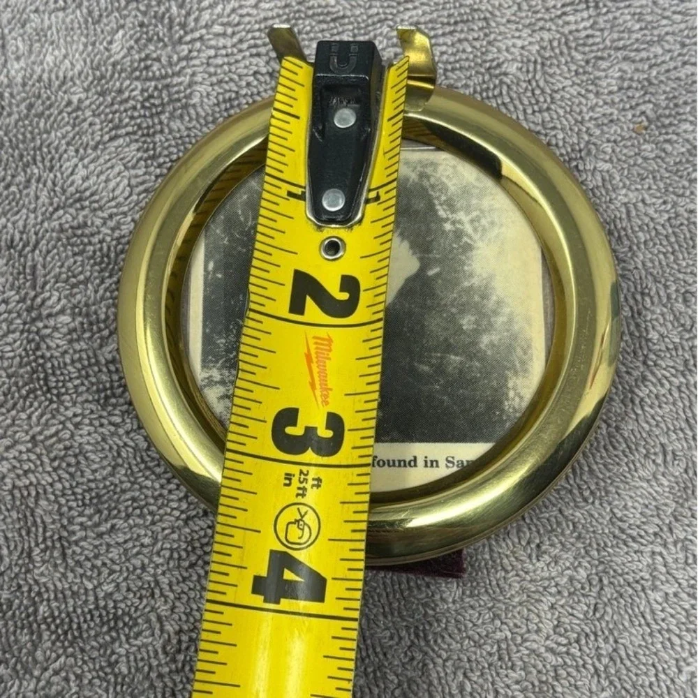 Unbranded Round Brass Picture Frame Gold Good St Therese Vintage Religious 3.5in